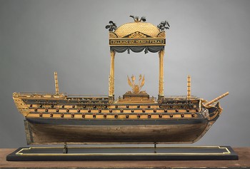 Three-decker 100 Gun Warship, Victory (used as a funerary catafalque for Vice-Admiral Nelson), Prisoner of War Model