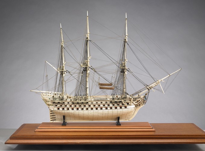 Large Bone Ship Model of a First Rate Ship of the Line