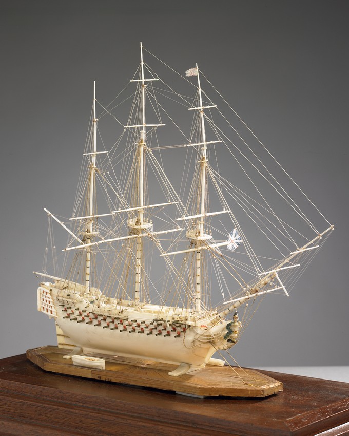 Small Bone Ship Model of a First Rate Ship of the Line | Art Gallery of ...