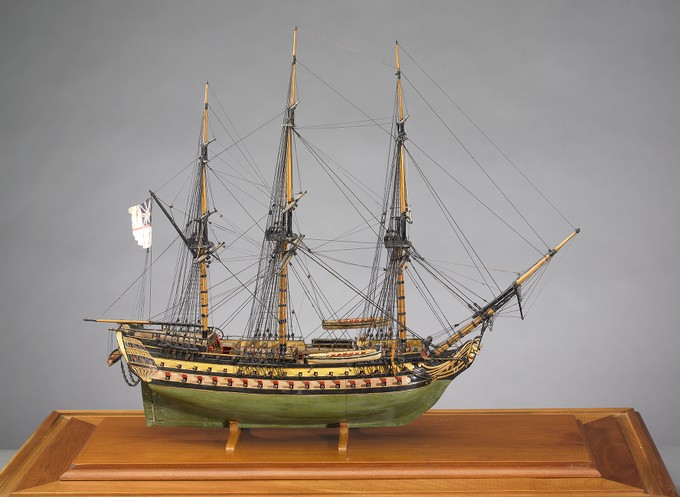 Painted Model of a Second Rate Ship Carrying 92 Guns