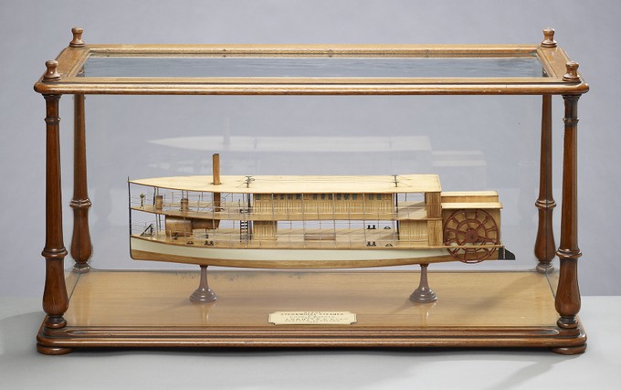 Colonial River Quarter Paddle Sternwheeler, Builder's Model