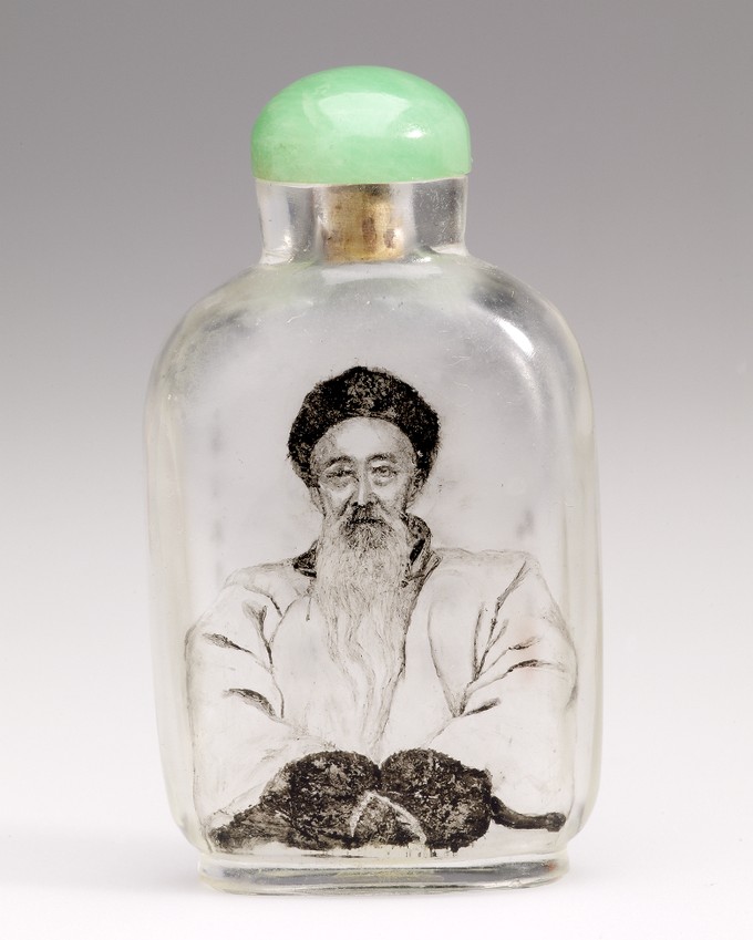 Snuff Bottle, with inside painting of Zhang Zhidong