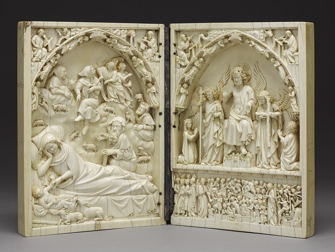 Diptych: The Nativity and The Annunciation to the Shepherds; The Last Judgement