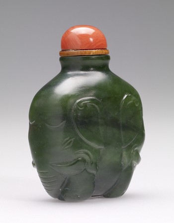 Snuff Bottle with Two Elephants