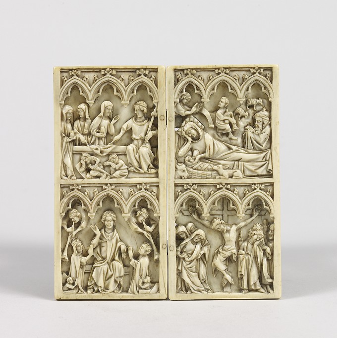 Diptych: The Three Marys at the Sepulchre, The Last Judgment, The Nativity and The Crucifixion