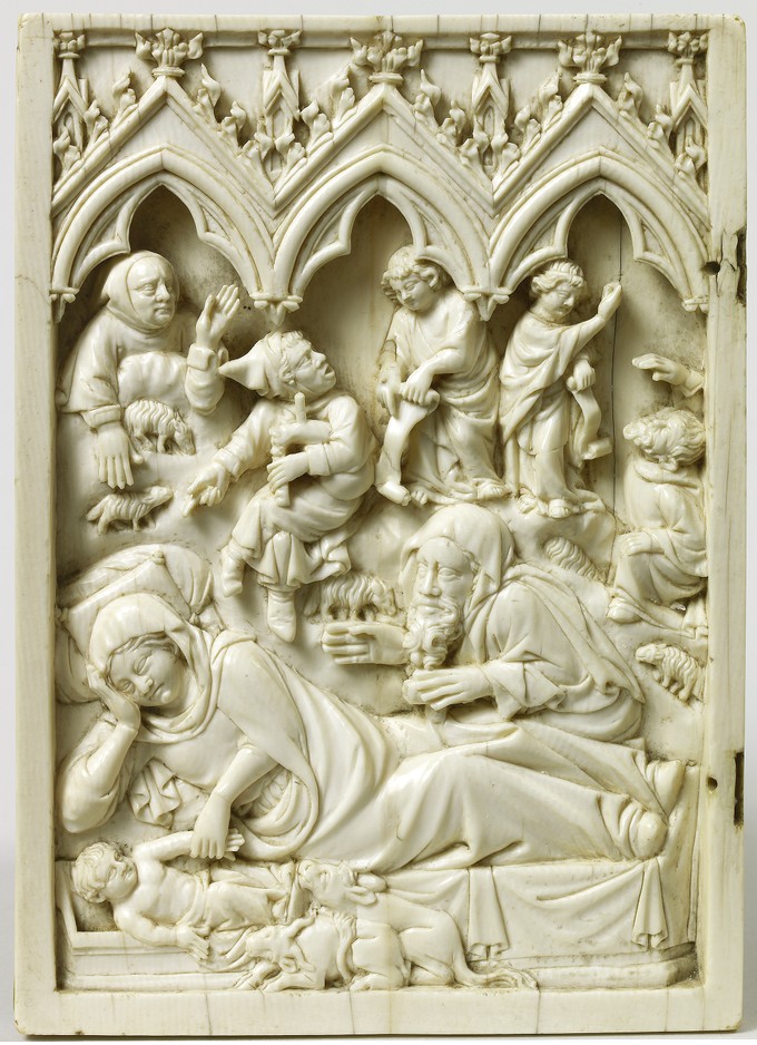 Wing from a Diptych: The Nativity, and Annunciation to the Shepherds
