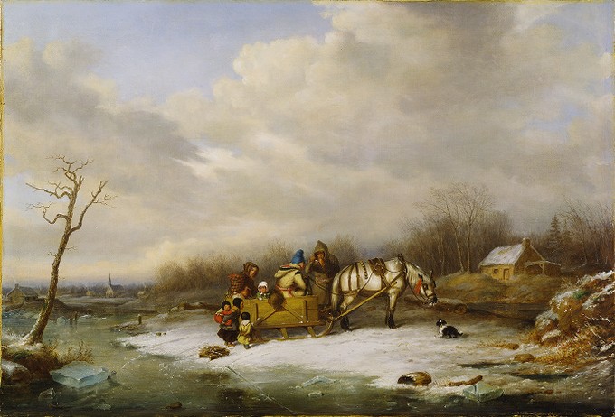 Habitant Family with Horse and Sleigh