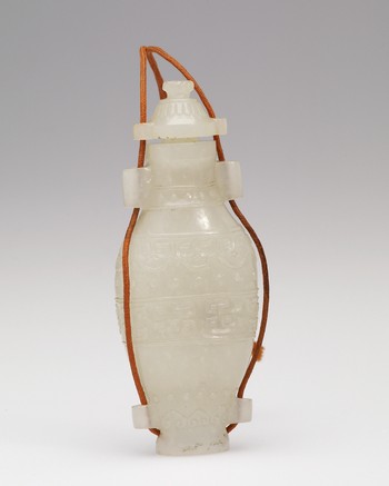 Snuff Bottle, with carved archaic motifs