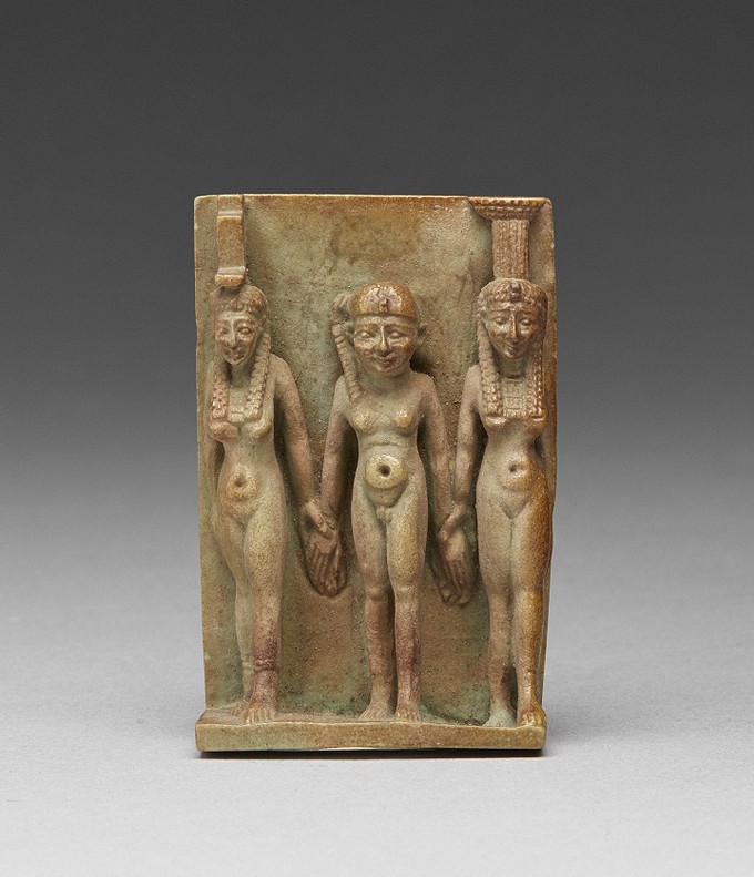 Faience Triad of Isis, Nephys, Horus