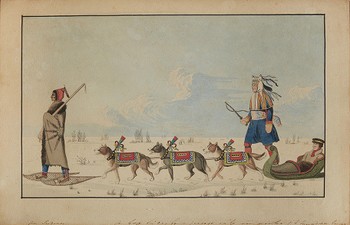 A Dog Cariole only used in winter by Canadian Indians