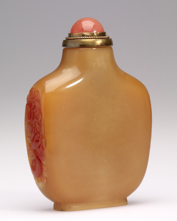 Snuff Bottle, with carved dragon