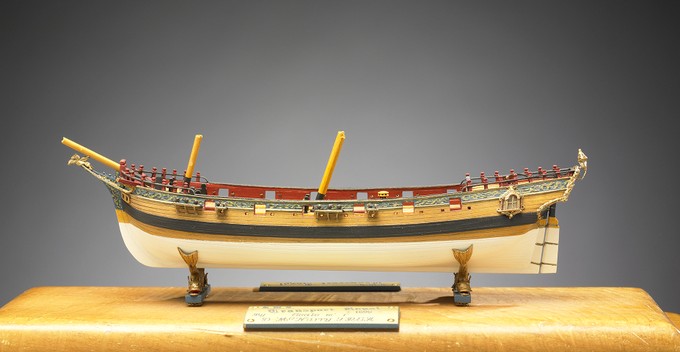 18 Gun Schooner Yacht, Transport Royal (vessel built 1695), Miniature Model