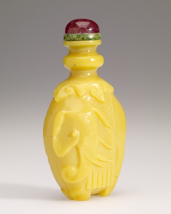 Snuff Bottle, carved in the form of a tusked elephant