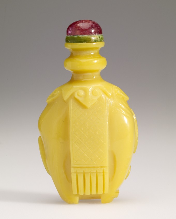 Snuff Bottle, carved in the form of a tusked elephant