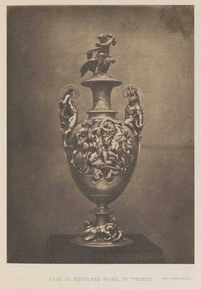 [Vase in Repoussé Work, by Vechte, Hunt and Roskill]