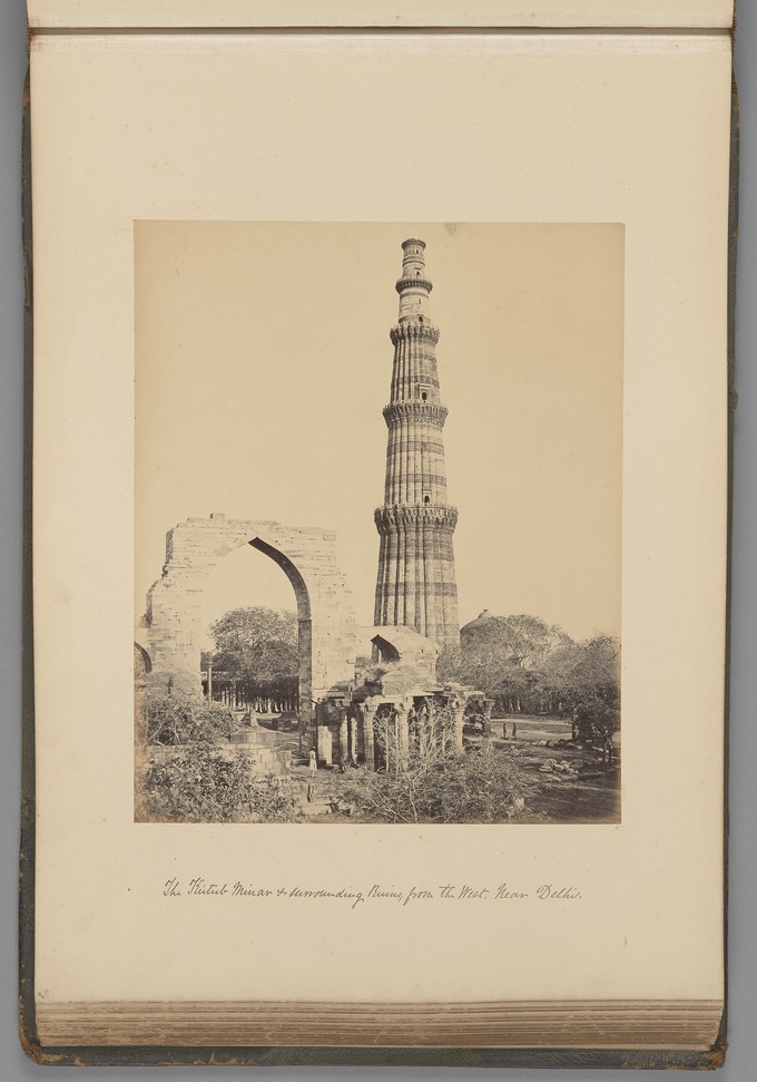 [The Kútub Minar and surrounding ruins near Delhi, from the west]   from Indian Views