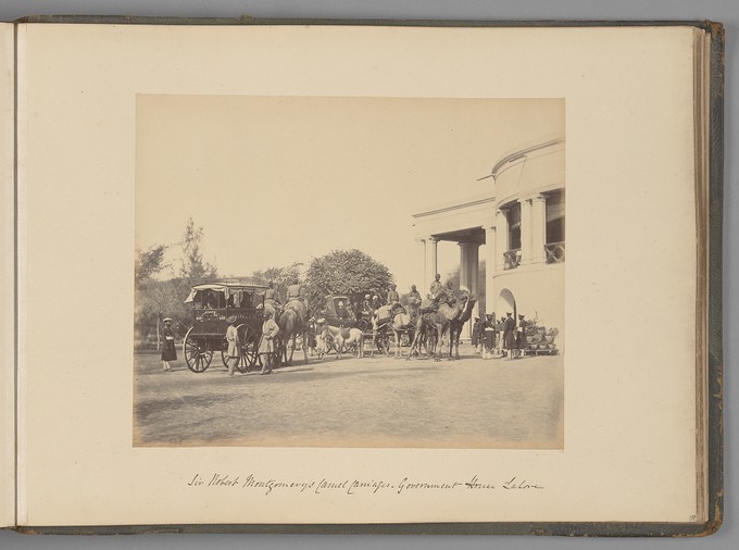 [Government House, Lahore; Sir Robert Montgomery's Camel Carriages]   from Indian Views