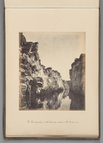 [The Monkey Leap at the marble rocks on the Nerbudda]   from Indian Views