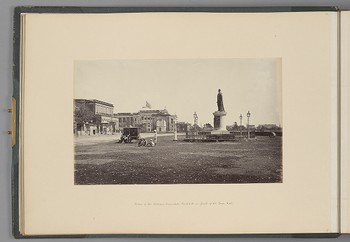 [Calcutta; Statue of Sir William Cavendish Bentinck in front of the Town Hall]   from Indian Architecture and Scenery, Vol. 1