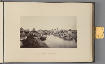 [Calcutta; View of native Boats on the Canal at Kali Ghat]   from Indian Architecture and Scenery, Vol. 1