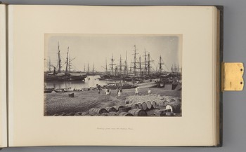 [Calcutta; Landing goods near the Custom House]   from Indian Architecture and Scenery, Vol. 1