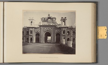 [Lucknow; East gate of the Kaiser Bagh from the Garden]   from Indian Architecture and Scenery, Vol. 1