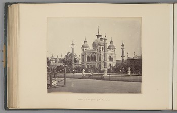 [Lucknow; Buildings in the Garden of the Hooseinabad]   from Indian Architecture and Scenery, Vol. 1