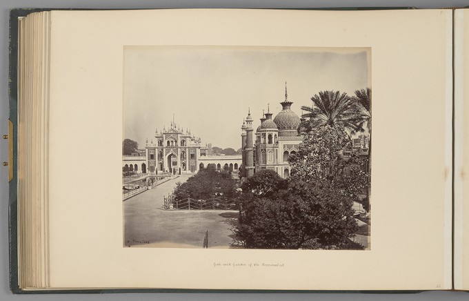 [Lucknow; The Gate and Garden of the Hooseinabad]   from Indian Architecture and Scenery, Vol. 1