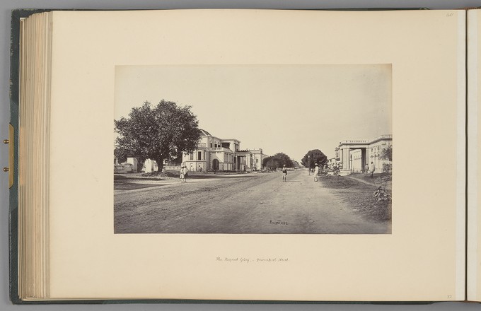 [Lucknow; The Huzrut Gunj - Principal Street]   from Indian Architecture and Scenery, Vol. 1