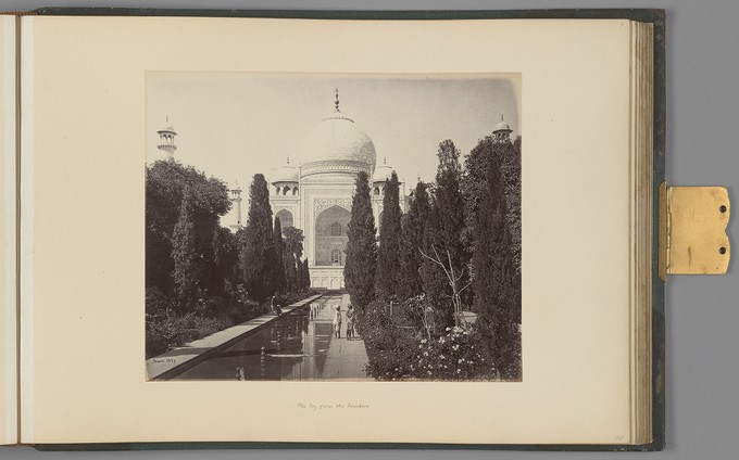 [Agra; The Taj, from the Fountain]   from Indian Architecture and Scenery, Vol. 1