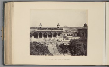 [Agra; The Fort, the Palace of Akbar, with the Taj in the distance]   from Indian Architecture and Scenery, Vol. 1