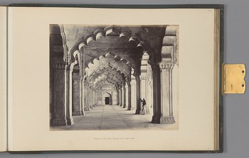 [Agra; Interior of the Motee Musjid, the centre aisle]   from Indian Architecture and Scenery, Vol. 1