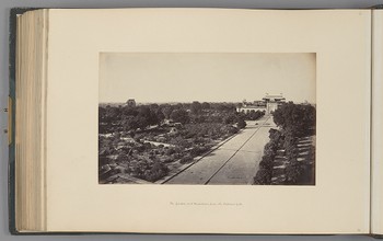 [Secundra; The Garden and Mausoleum, from the Entrance Gate]   from Indian Architecture and Scenery, Vol. 1