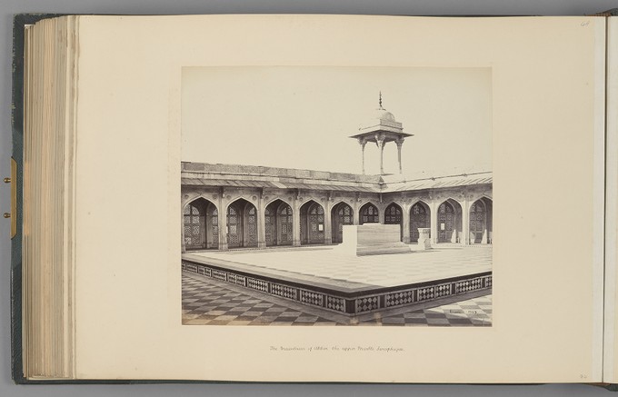 [Secundra; The Mausoleum of Akbar, the upper Marble Sarcophagus]   from Indian Architecture and Scenery, Vol. 1