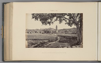 [Futtypore Sikri; General view of the Ruins (west side) from the foot of the hill]   from Indian Architecture and Scenery, Vol. 1