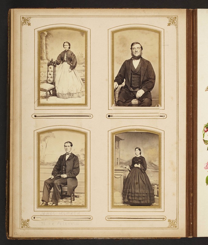 Page 12 of the Peterkin Family (Theresa Bywater Peterkin) Album, contains 4 photographs