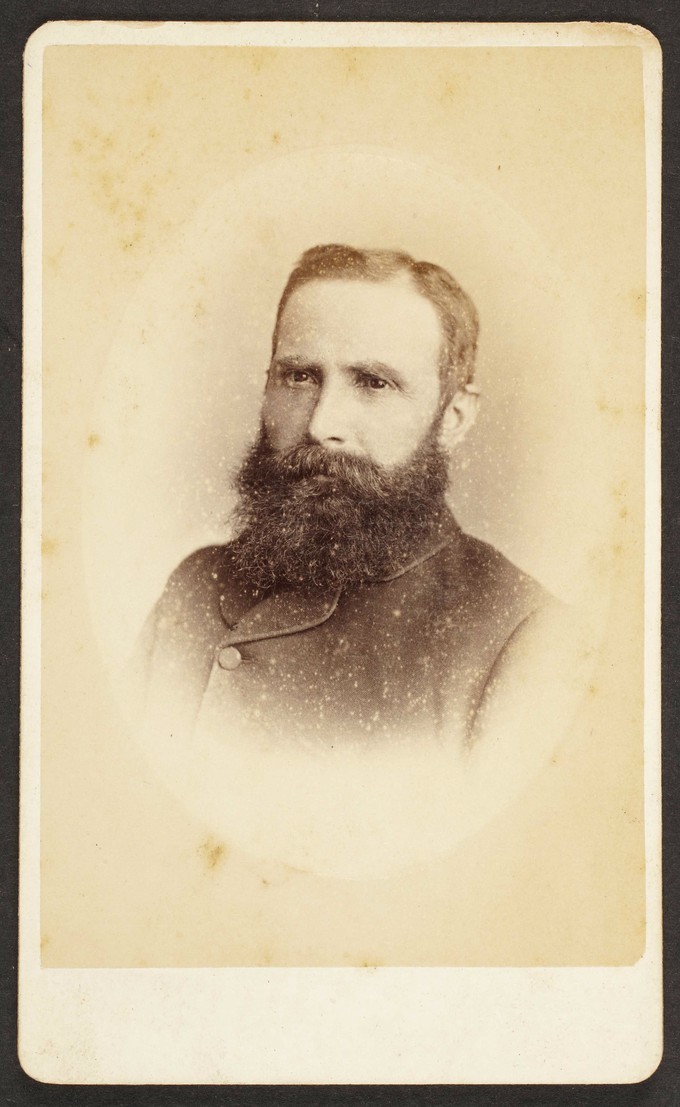 Unknown sitter [bust portrait of a man with a full beard, vignette]
