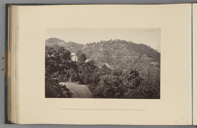 [Mussoorie; View from the Mall, North Side of the Camel's back, showing the Convent and adjacent parts of Mussoorie]   from Himalayas