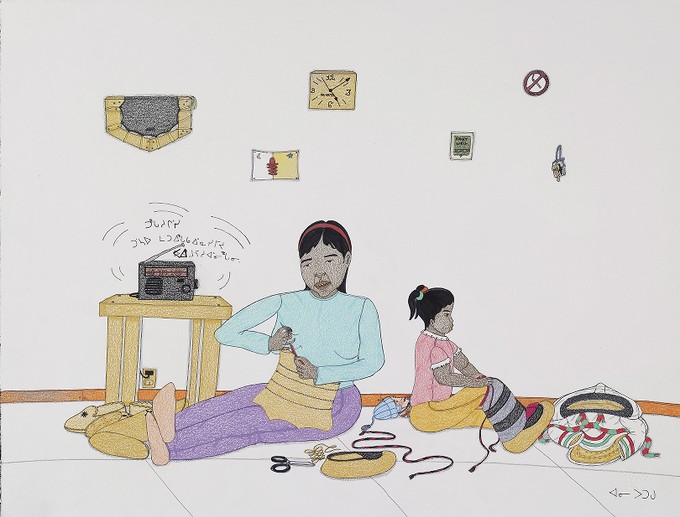 Composition (Woman making Kamiks)