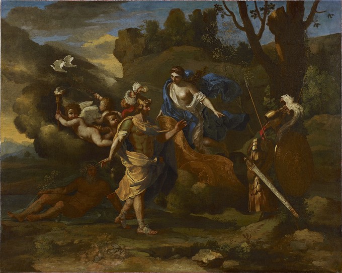 Venus, Mother of Aeneas, presenting him with Arms forged by Vulcan