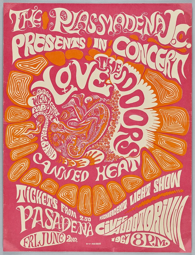 The Doors, Love, Canned Heat, West Coast Pop art Experimental Band, June 2, Civic Auditorium, Pasadena