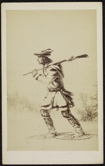 Photograph of a painting of an Aboriginal Trapper by Cornelius Krieghoff