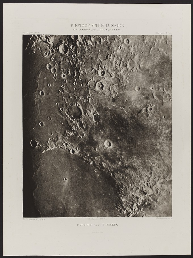 Photographe Lunaire, Delambre Manilius Bessel  Plate XXII from "Atlas Photographique de la Lune" Portfolio