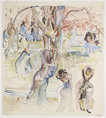 Tree and Figures at the Park