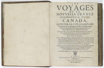 Les voyages de la Nouvelle France occidentale, dicte Canada, faits par le Sr de Champlain
