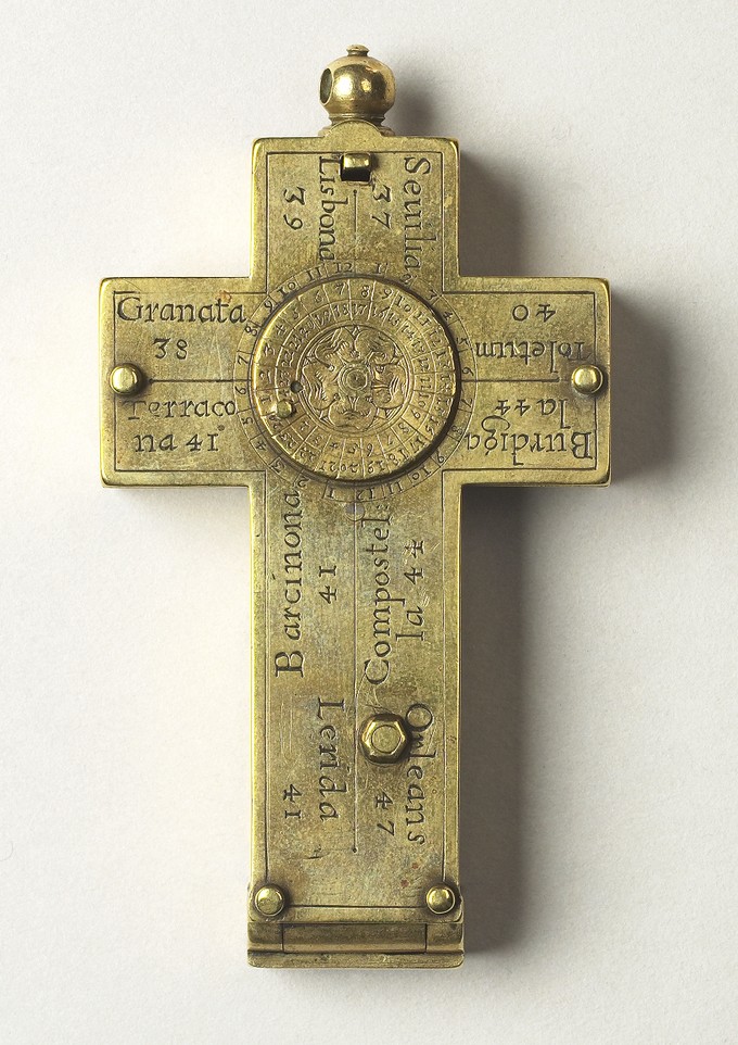 Pectoral Crucifix Dial and Case with Magnetic Compass, and Latitude and Hour Scales
