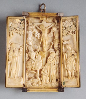 Triptych: Crucifixion, and Saints Francis and John the Baptist
