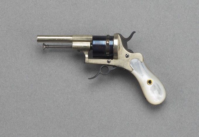 Pair of Minature Pinfire Revolvers with a Nickel Silver Frame