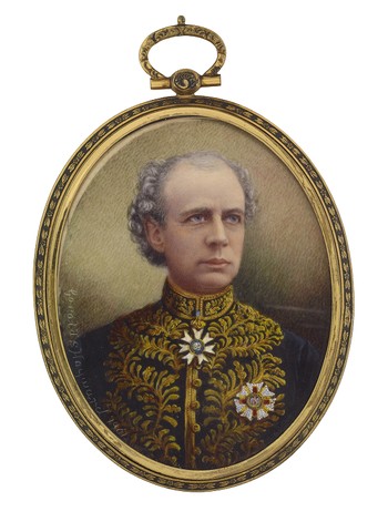One of a set of nine: Portrait Miniature of Sir Wilfrid Laurier