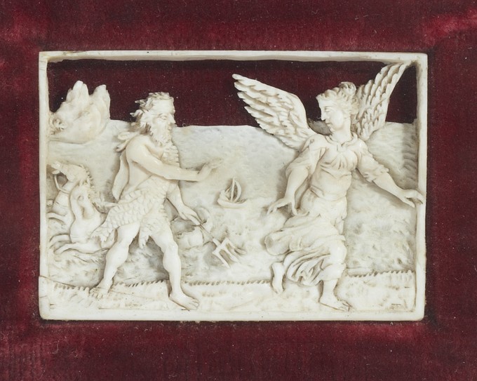 Narcissus at the Fountain, Neptune and Coronis, Atalanta and Meleager, Mercury and Argos (set of four reliefs)